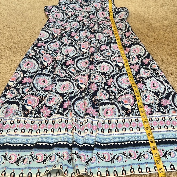 Talbots SZ 16, blue/pink multi print maxi dress. - Picture 8 of 9